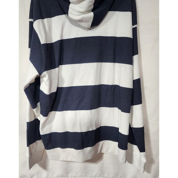 Levi's blue and white thermal Rugby hoodie men size XXL - Picture 8 of 8